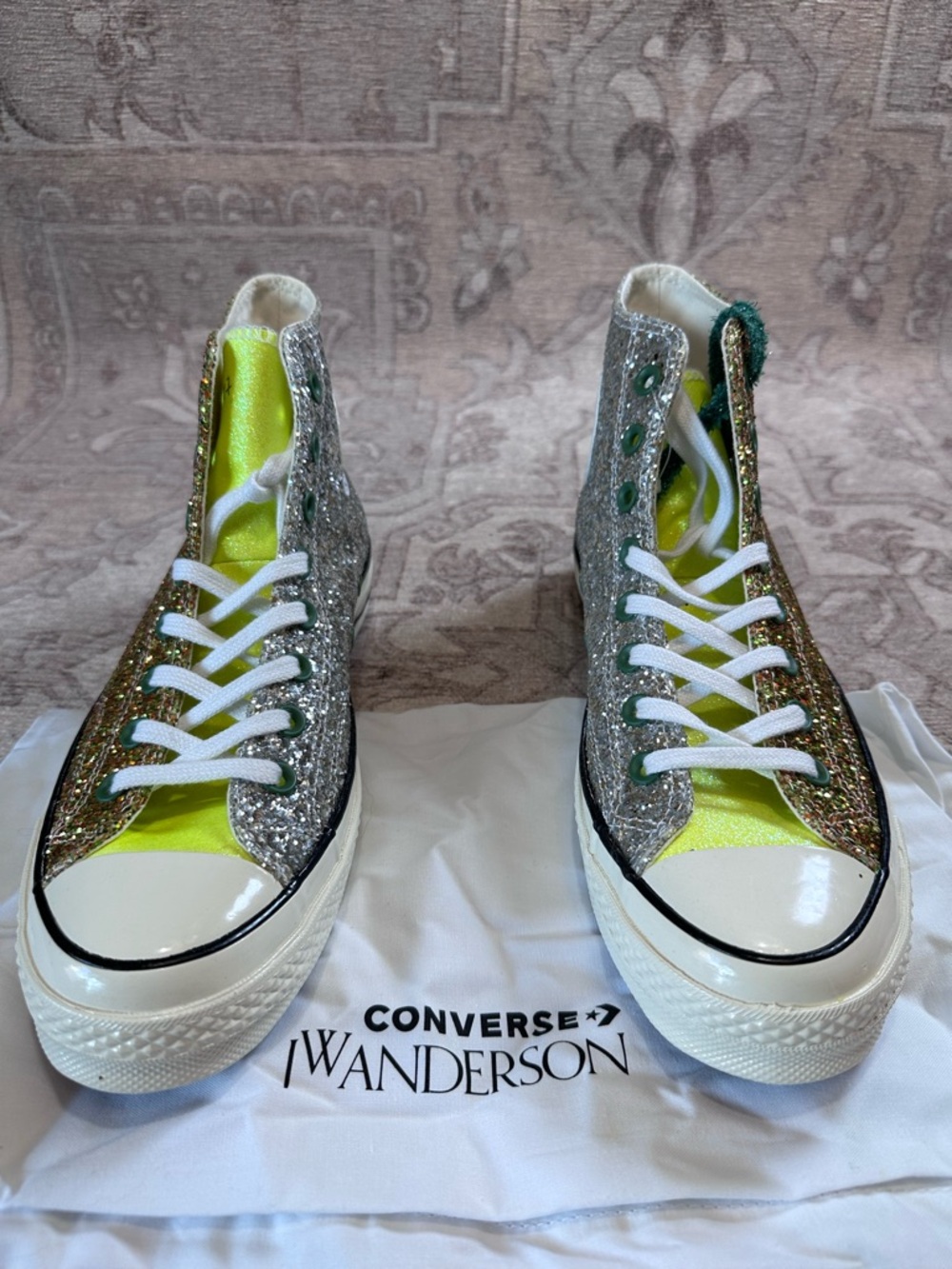 Converse Glitter High-Top Sneakers in Silver and Gold - Picture 5 of 7